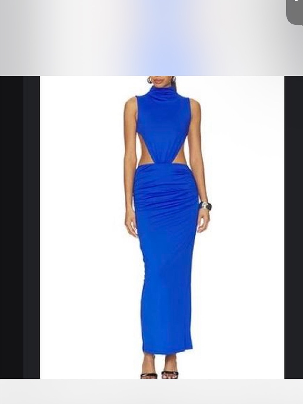 superdown Cobalt Blue Backless High-Neck Maxi Dress